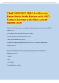 YEAR 2026&sol;2027 MIBC Certification&NewLine;Exam Study Guide Review with 100&percnt;&NewLine;Correct Answers &vert; Verified &vert; Latest&NewLine;Update 2026