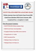 Scott Pilates Written Anatomy Exam & Practice Exam &ndash; Newest 2026 Actual Exam Questions With Correct Answers&comma; 100&percnt; Guaranteed Pass &vert;&vert; Complete A&plus; Guide
