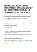 PHARMACOLOGY A PATIENT CENTERED&NewLine;NURSING PROCESS APPROACH EXAM REVIEW&NewLine;2026 CERTIFICATION EVALUATION BUNDLE&NewLine;TESTED QUESTIONS ANSWERS GRADED A&plus;