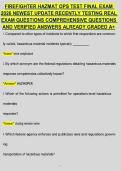Firefighter Hazmat Ops Final Exam Questions & Answers 2026 NEW &vert; Hazardous Materials Operations Study Guide &vert; Verified A&plus;