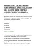 PHARMACOLOGY A PATIENT CENTERED&NewLine;NURSING PROCESS APPROACH EXAM SCRIPT&NewLine;2026 EXAMPREP TESTED QUESTIONS&NewLine;ANSWERS FULL SOLUTION GRADED A&plus;