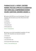 PHARMACOLOGY A PATIENT CENTERED&NewLine;NURSING PROCESS APPROACH EXAMINATION&NewLine;TEST PAPER 2026 COMPREHENSIVE REVIEW&NewLine;SOLVED QUESTIONS ANSWERS GRADED A&plus;