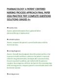 PHARMACOLOGY A PATIENT CENTERED&NewLine;NURSING PROCESS APPROACH FINAL PAPER&NewLine;2026 PRACTICE TEST COMPLETE QUESTIONS&NewLine;SOLUTIONS GRADED A&plus;