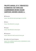 PHILLIPS&rsquo;S MANUAL OF IV THERAPEUTICS&NewLine;EXAMINATION TEST PAPER 2026&NewLine;COMPREHENSIVE REVIEW SOLVED&NewLine;QUESTIONS ANSWERS GRADED A&plus;