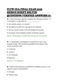PLTW CEA FINAL EXAM 2026&NewLine;DESIGN SCRIPT SOLVED&NewLine;QUESTIONS VERIFIED ANSWERS A&plus;