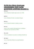 PLTW CEA FINAL EXAM 2026&NewLine;ENGINEERING TEST PAPER&NewLine;QUESTIONS ANSWERS GRADED A&plus;