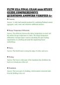 PLTW CEA FINAL EXAM 2026 STUDY&NewLine;GUIDE COMPREHENSIVE&NewLine;QUESTIONS ANSWERS VERIFIED A&plus;