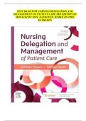 TEST BANK FOR NURSING DELEGATION AND MANAGEMENT OF PATIENT CARE 3RD EDITION BYKATHLEEN MOTACKI &comma; KATHLEEN BURKE 