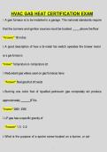 HVAC Gas Heat Certification Exam Questions & Answers 2025&sol;2026 &vert; Heating Systems Study Guide &vert; Gas Furnace & Safety Exam Prep &vert;&vert; Instant Download Pdf
