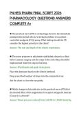 PN HESI PHARM FINAL SCRIPT 2026&NewLine;PHARMACOLOGY QUESTIONS ANSWERS&NewLine;COMPLETE A&plus;