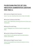 PN HESI PHARM PRACTICE SET 2026&NewLine;MEDICATION ADMINISTRATION QUESTIONS&NewLine;HIGH YIELD A&plus;
