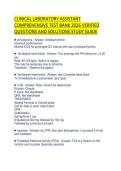 CLINICAL CHEMISTRY PRINCIPLES EXAM&NewLine;PREP QUESTIONS AND ANSWERS 2026&NewLine;EXPERT VERIFIED STUDY MATERIAL