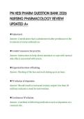 PN HESI PHARM QUESTION BANK 2026&NewLine;NURSING PHARMACOLOGY REVIEW&NewLine;UPDATED A&plus;