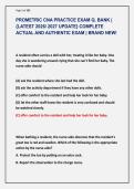 PROMETRIC CNA PRACTICE EXAM Q&period; BANK &vert; &NewLine;&lbrace;LATEST 2026&sol; 2027 UPDATE&rcub; COMPLETE &NewLine;ACTUAL AND AUTHENTIC EXAM &vert; BRAND NEW&excl;