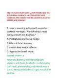 NSG 317 EXAM 3 STUDY GUIDE LATEST UPDATED 2026-2027 ACTUAL FINAL EXAM WITH 100 COMPLETE DETAILED QUESTIONS AND CORRECT VERIFIED ANSWERS ALREADY A&plus; GRADED NEW VERSION&excl;&excl;&excl;