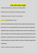 JURI 2990 Final Exam Questions & Answers 2026 &vert; Legal Studies Study Guide &vert; Comprehensive Law Review & Case Analysis &vert; Verified A&plus;