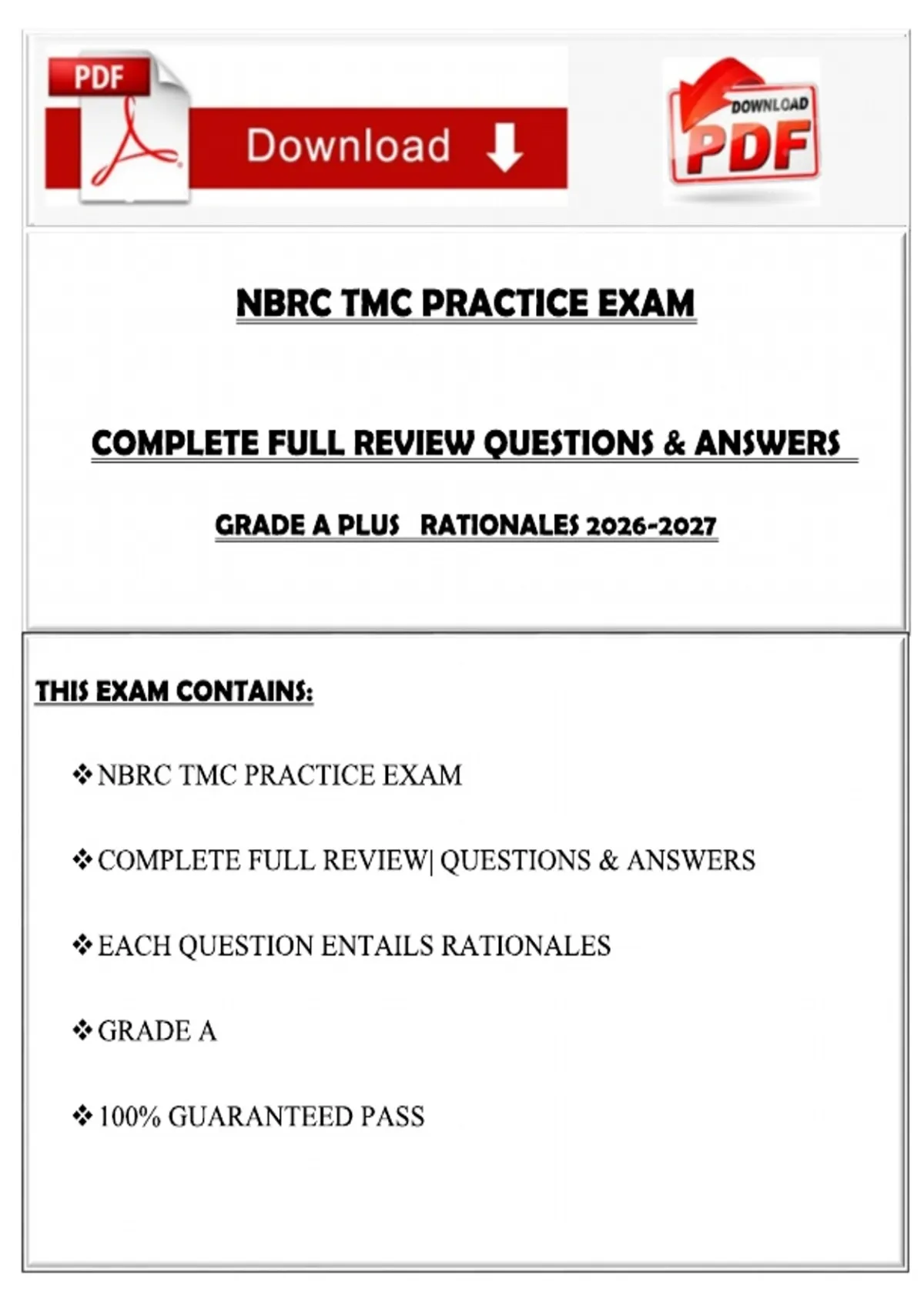 NBRC TMC PRACTICE EXAM COMPLETE FULL REVIEW QUESTIONS & ANSWERS GRADE A ...