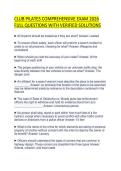 CLUB PILATES ACTUAL EXAM PAPER 2026&NewLine;QUESTIONS WITH SOLUTIONS GRADED A&plus;
