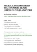 PRINCIPLES OF MANAGEMENT C483 WGU&NewLine;EXAM 4 EXAMPREP 2026 COMPLETE&NewLine;QUESTIONS AND ANSWERS ALREADY PASSED