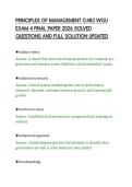 PRINCIPLES OF MANAGEMENT C483 WGU&NewLine;EXAM 4 FINAL PAPER 2026 SOLVED&NewLine;QUESTIONS AND FULL SOLUTION UPDATED