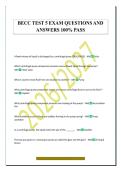 BECC TEST 5 EXAM QUESTIONS AND&NewLine;ANSWERS 100&percnt; PASS