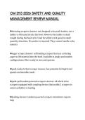 CM 2113 2026 SAFETY AND QUALITY&NewLine;MANAGEMENT REVIEW MANUAL