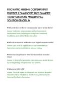 PSYCHIATRIC NURSING CONTEMPORARY&NewLine;PRACTICE 7 EXAM SCRIPT 2026 EXAMPREP&NewLine;TESTED QUESTIONS ANSWERS FULL&NewLine;SOLUTION GRADED A&plus;