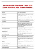 Accounting 211 Final Exam Terms 2026 &NewLine;Actual Questions With Verified Answers&period; 