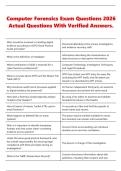 Computer Forensics Exam Questions 2026 &NewLine;Actual Questions With Verified Answers&period; Computer Forensics Exam Questions 2026 &NewLine;Actual Questions With Verified Answers&period; 