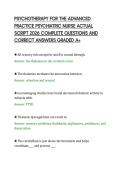 PSYCHOTHERAPY FOR THE ADVANCED&NewLine;PRACTICE PSYCHIATRIC NURSE ACTUAL&NewLine;SCRIPT 2026 COMPLETE QUESTIONS AND&NewLine;CORRECT ANSWERS GRADED A&plus;