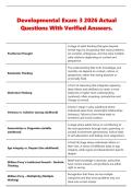 Developmental Exam 3 2026 Actual &NewLine;Questions With Verified Answers&period;