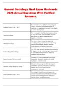 General Sociology Final Exam Flashcards &NewLine;2026 Actual Questions With Verified &NewLine;Answers&period; General Sociology Final Exam Flashcards &NewLine;2026 Actual Questions With Verified &NewLine;Answers&period; 