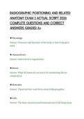 RADIOGRAPHIC POSITIONING AND RELATED&NewLine;ANATOMY EXAM 3 ACTUAL SCRIPT 2026&NewLine;COMPLETE QUESTIONS AND CORRECT&NewLine;ANSWERS GRADED A&plus;