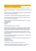 CERTIFIED LACTATION COUNSELOR FINAL EXAM ACTUAL QUESTIONS AND ANSWERS SURE