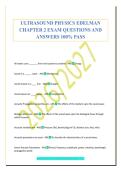 ULTRASOUND PHYSICS EDELMAN&NewLine;CHAPTER 2 EXAM QUESTIONS AND&NewLine;ANSWERS 100&percnt; PASS