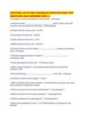 CERTIFIED LACTATION COUNSELOR UPDATED EXAM TEST QUESTIONS AND ANSWERS SURE