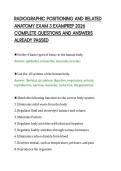 RADIOGRAPHIC POSITIONING AND RELATED&NewLine;ANATOMY EXAM 3 EXAMPREP 2026&NewLine;COMPLETE QUESTIONS AND ANSWERS&NewLine;ALREADY PASSED