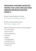 RADIOGRAPHIC POSITIONING AND RELATED&NewLine;ANATOMY EXAM 3 STUDY GUIDE 2026 TESTED&NewLine;QUESTIONS AND PRACTICE SOLUTION&NewLine;GRADED A&plus;