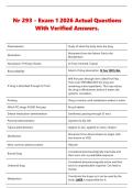 Nr 293 - Exam 1 2026 Actual Questions &NewLine;With Verified Answers&period; 