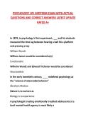 PSYCHOLOGY 101 MIDTERM EXAM WITH ACTUAL QUESTIONS AND CORRECT ANSWERS LATEST UPDATE RATED A&plus;