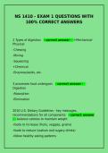 NS 1410 Exam 1 Questions & Answers &vert; 100&percnt; Correct &vert; Nutrition Study Guide&NewLine;&NewLine;