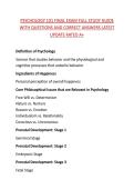 PSYCHOLOGY 101 FINAL EXAM FULL STUDY GUIDE WITH QUESTIONS AND CORRECT ANSWERS LATEST UPDATE RATED A&plus;