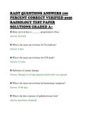 RADT QUESTIONS ANSWERS 100&NewLine;PERCENT CORRECT VERIFIED 2026&NewLine;RADIOLOGY TEST PAPER&NewLine;SOLUTIONS GRADED A&plus;