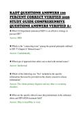 RADT QUESTIONS ANSWERS 100&NewLine;PERCENT CORRECT VERIFIED 2026&NewLine;STUDY GUIDE COMPREHENSIVE&NewLine;QUESTIONS ANSWERS VERIFIED A&plus;