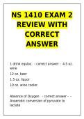 NS 1410 Exam 2 Review Questions & Answers &vert; Nutrition Study Guide&NewLine;&NewLine;