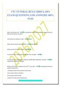 FTC FUNERAL RULE-OHIO LAWS&NewLine;EXAM QUESTIONS AND ANSWERS 100&percnt;&NewLine;PASS