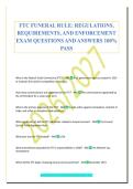 FTC FUNERAL RULE&colon; REGULATIONS&comma;&NewLine;REQUIREMENTS&comma; AND ENFORCEMENT&NewLine;EXAM QUESTIONS AND ANSWERS 100&percnt;&NewLine;PASS