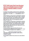 BUAL 2650 Gupta Final Exam Questions and Correct Detailed Answers &lpar;Verified Answers&rpar; Already Graded A&plus; Newest Version