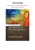 Test Bank for Introduction to Derivatives and Risk Management 10th Edition by Don M&period; Chance&comma; Roberts Brooks&comma; Chapter 1-15 &vert; All Chapters