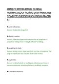 ROACH&rsquo;S INTRODUCTORY CLINICAL&NewLine;PHARMACOLOGY ACTUAL EXAM PAPER 2026&NewLine;COMPLETE QUESTIONS SOLUTIONS GRADED&NewLine;A&plus;